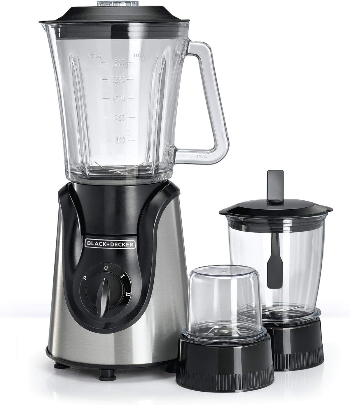 BLACK+DECKER BX600G-B5 Blender with Grinder, Mincer, Glass Jar 1.5L - 600W