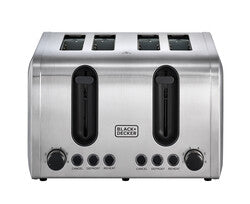 BLACK+DECKER ET444-B5 4 Slice Parallel Slot Toaster - Stainless Steel