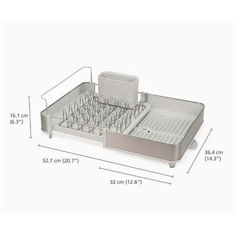 Joseph Joseph Extend Steel Dish Rack - Light Stone