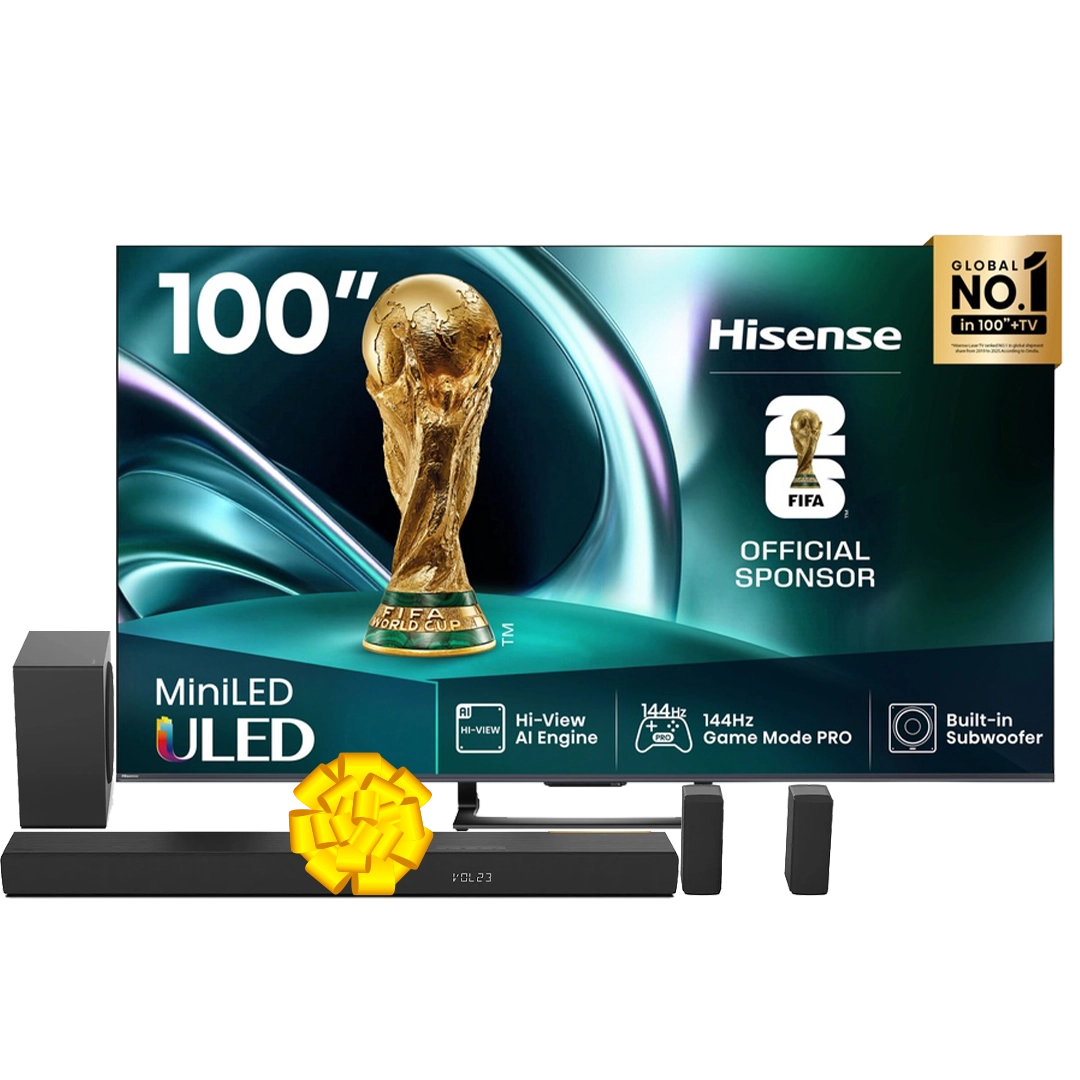 Hisense 100U7Q PRO MINI-LED ULED VIDAA Smart 4K TV + Get Free Hisense AX5100Q Soundbar 5.1CH 580W