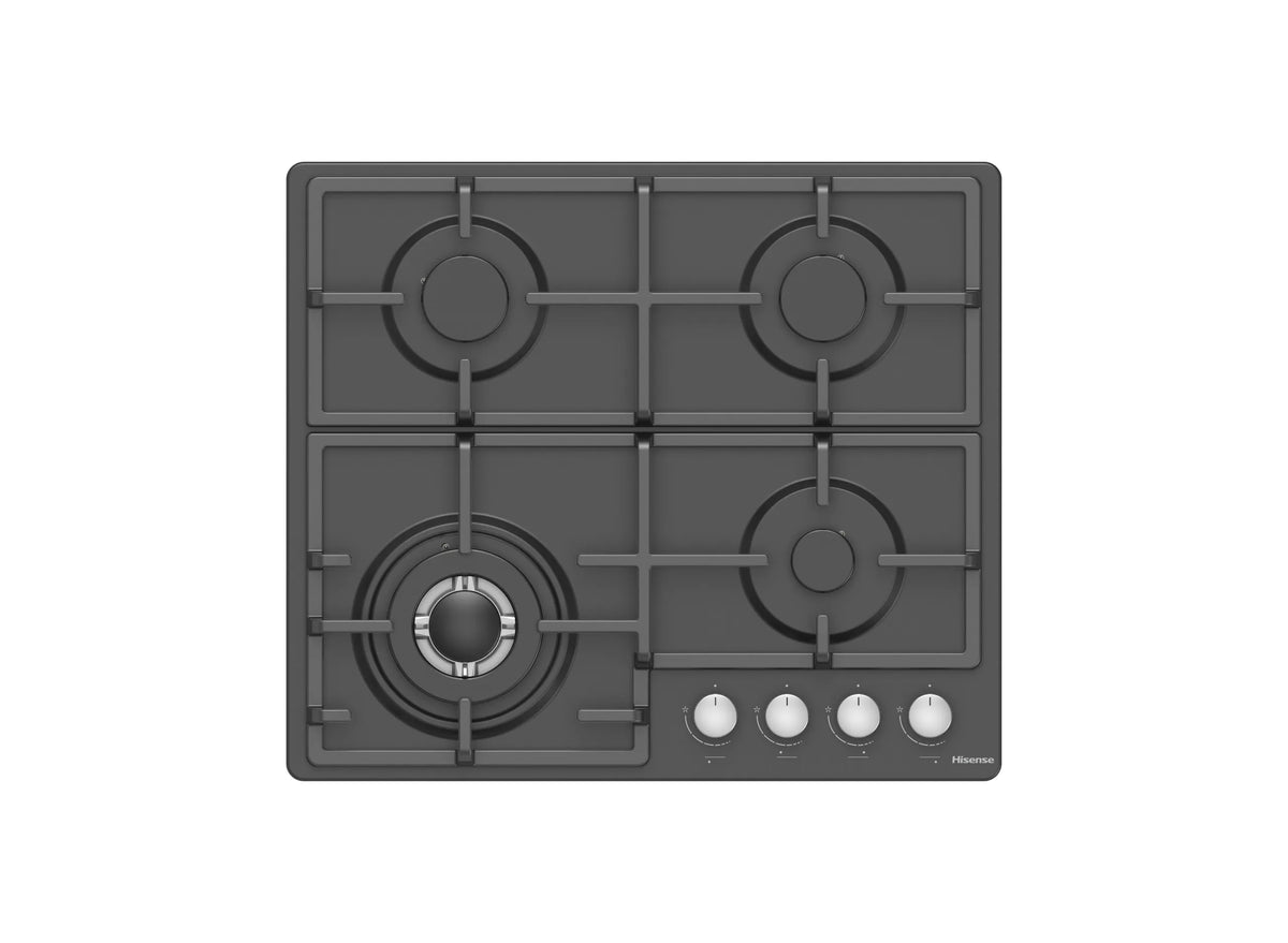 Hisense HGH641BS01 Built In Hob 4 Gas, 60CM - Black Stainless Steel
