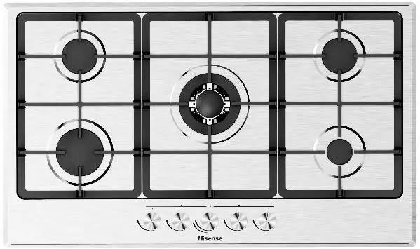 Hisense HGH951SS01 Built In Hob 5 Gas, 90CM - Stainless Steel