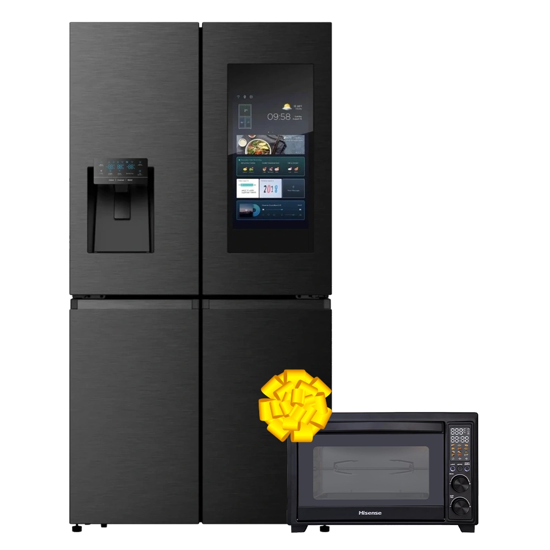 Hisense RC-68WC4SB 4 Door Fridge - 579L + Get Free Hisense H32AOBK18S1 Toaster Oven 32L - Black