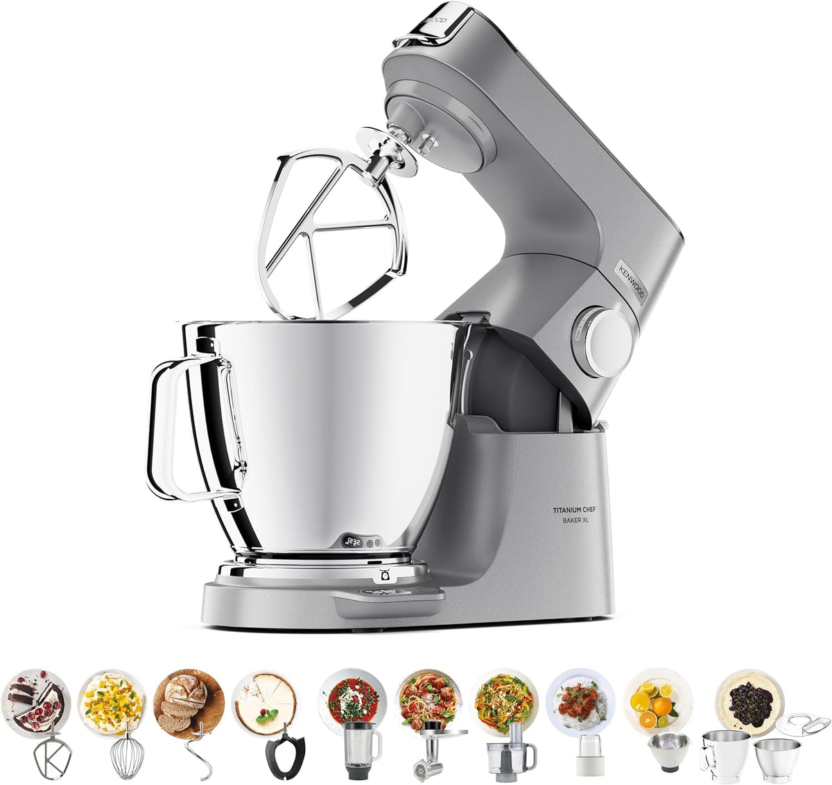 Kenwood KVL85.704SI Chef Baker XL Kitchen Machine - Titanium