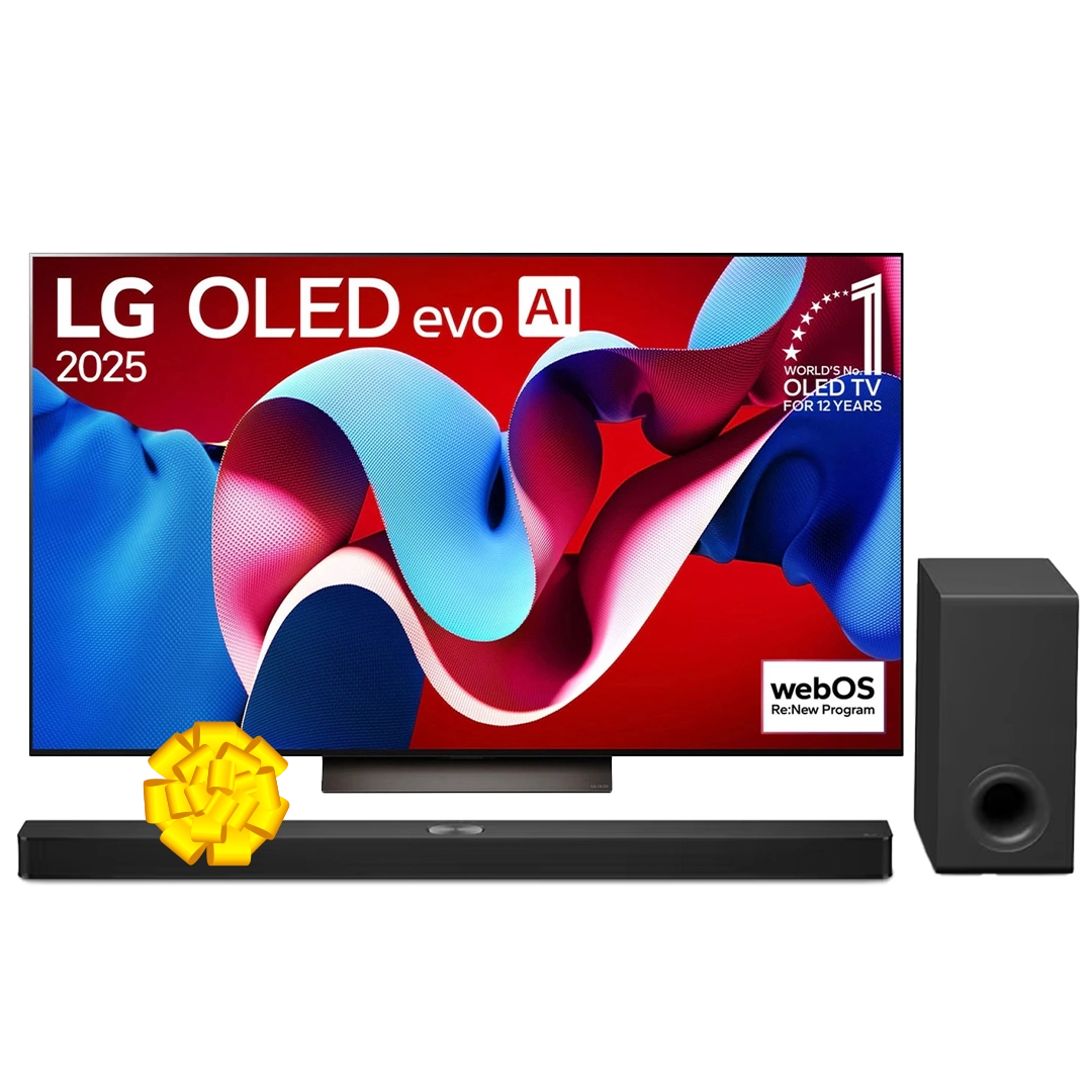 LG 77" OLED77C56LA OLED 4K TV - OLED Evo, Dolby Vision & Atmos, Magic remote, a9 AI Processor Gen8, webOS25 + Get Free LG S90TY Soundbar - 570W
