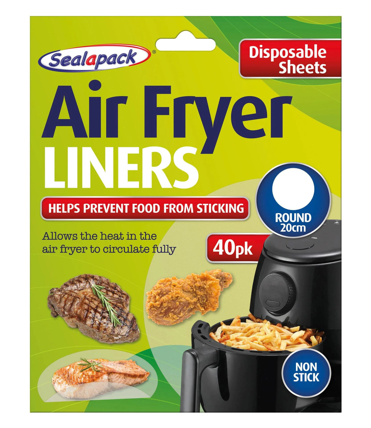Sealapack Disposable Air Fryer Liner Round 40 Packets 20CM
