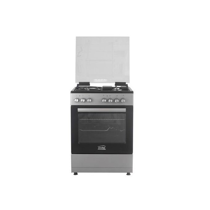 SIMFER Cooker 3 Gas + 1 Electric - F6314SERBG Black Top Inox Grey