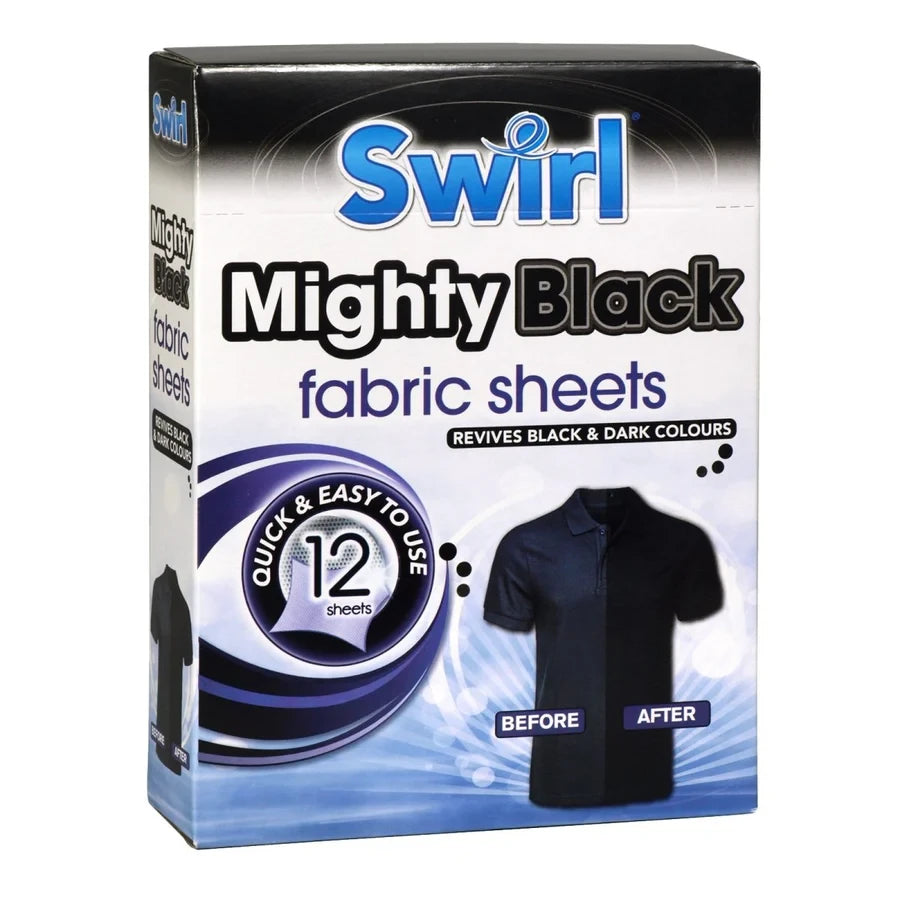 Swirl Mighty Black Fabric Sheet 12 Packets