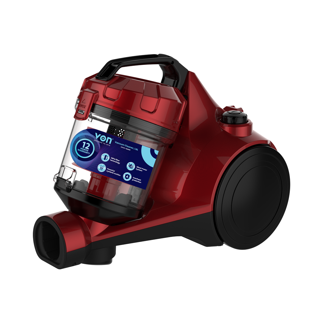 VON VAVC-16DMR Dry Bagless Vacuum Cleaner, 1.6L