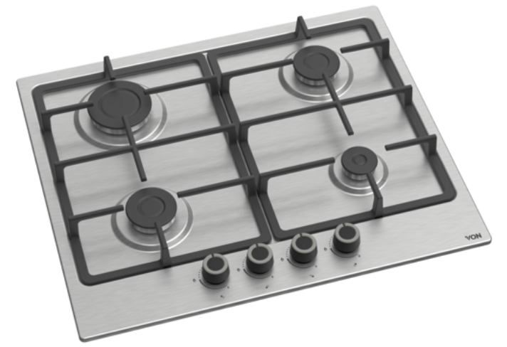VON VBBG6041NFX 4 Gas Hob - 60cm, Stainless