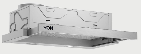 VON VBDF6131X Telescopic Concealed Hood, 60cm - Stainless Steel