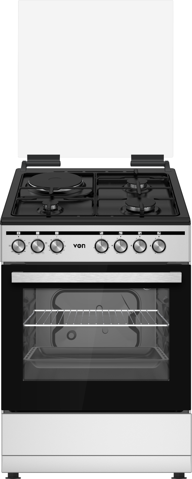 Von VCF663155NSY Freestanding Cooker 3 Gas + 1 Electric - Inox Grey