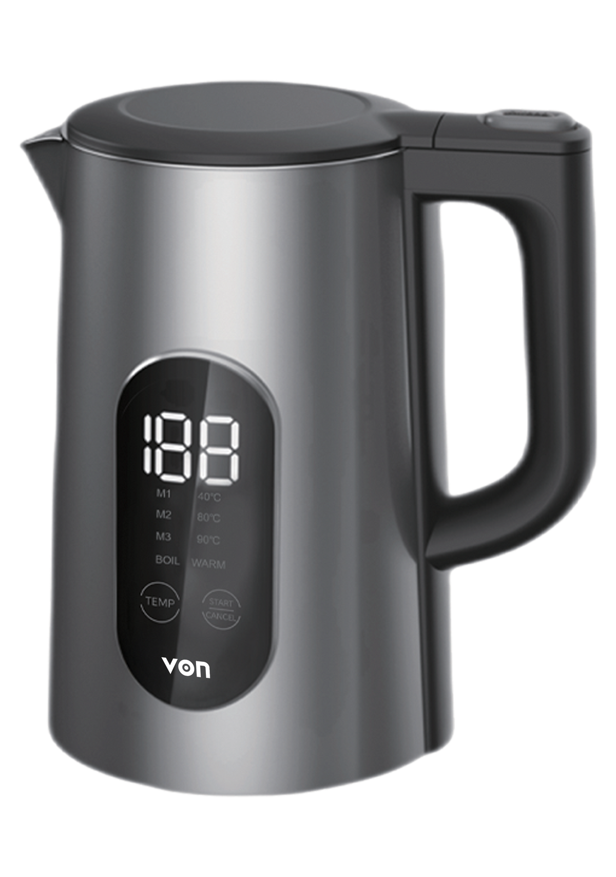 Von VKDG156SMK Digital Kettle 1.5L 1800W - Black