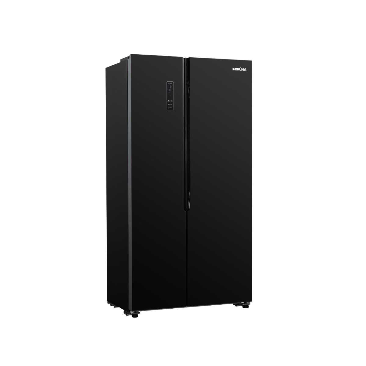 BRUHM 436LT SIDE-BY-SIDE REFRIGERATOR Frost Free, LED Display, Twist ice maker BLACK GLASS FINISH, BFX-450ENG