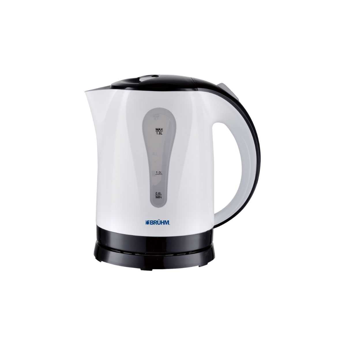 BRUHM Max capacity 1.8L, 360 degree cordless jug-kettle, Concealed heating element, BKW-18PB