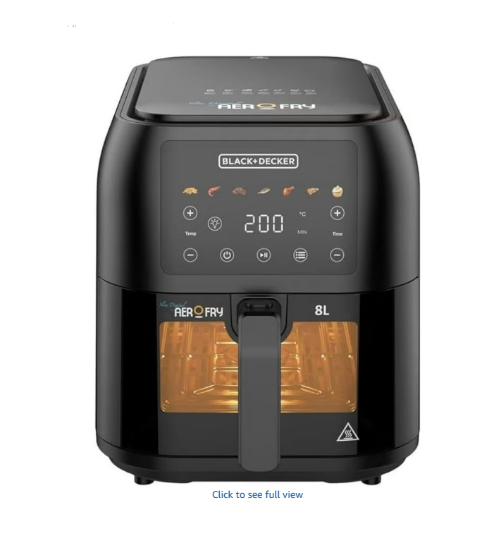 B&D AIR FRYER SAF80W-B5 DIGITAL 8L, BLACK