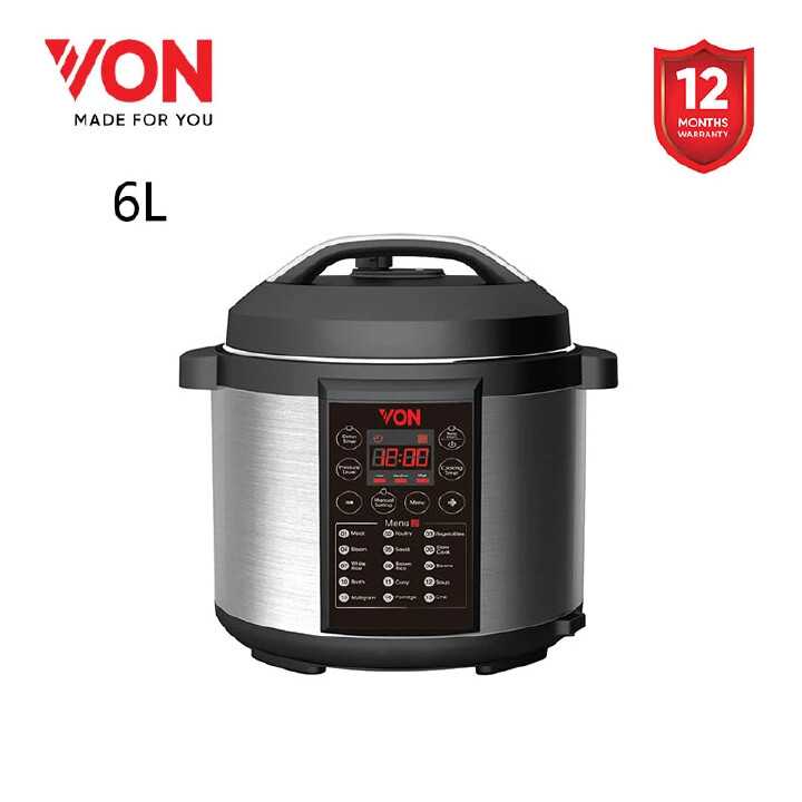 VON PRESSURE COOKER 6L VSCP60MMX 1000W SILVER