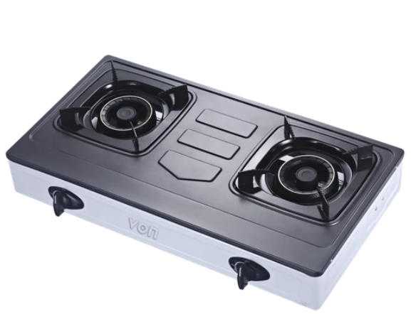 VON COOKER VCT2TRGY 2G TEFLON STRAIGHT DUAL BURNER
