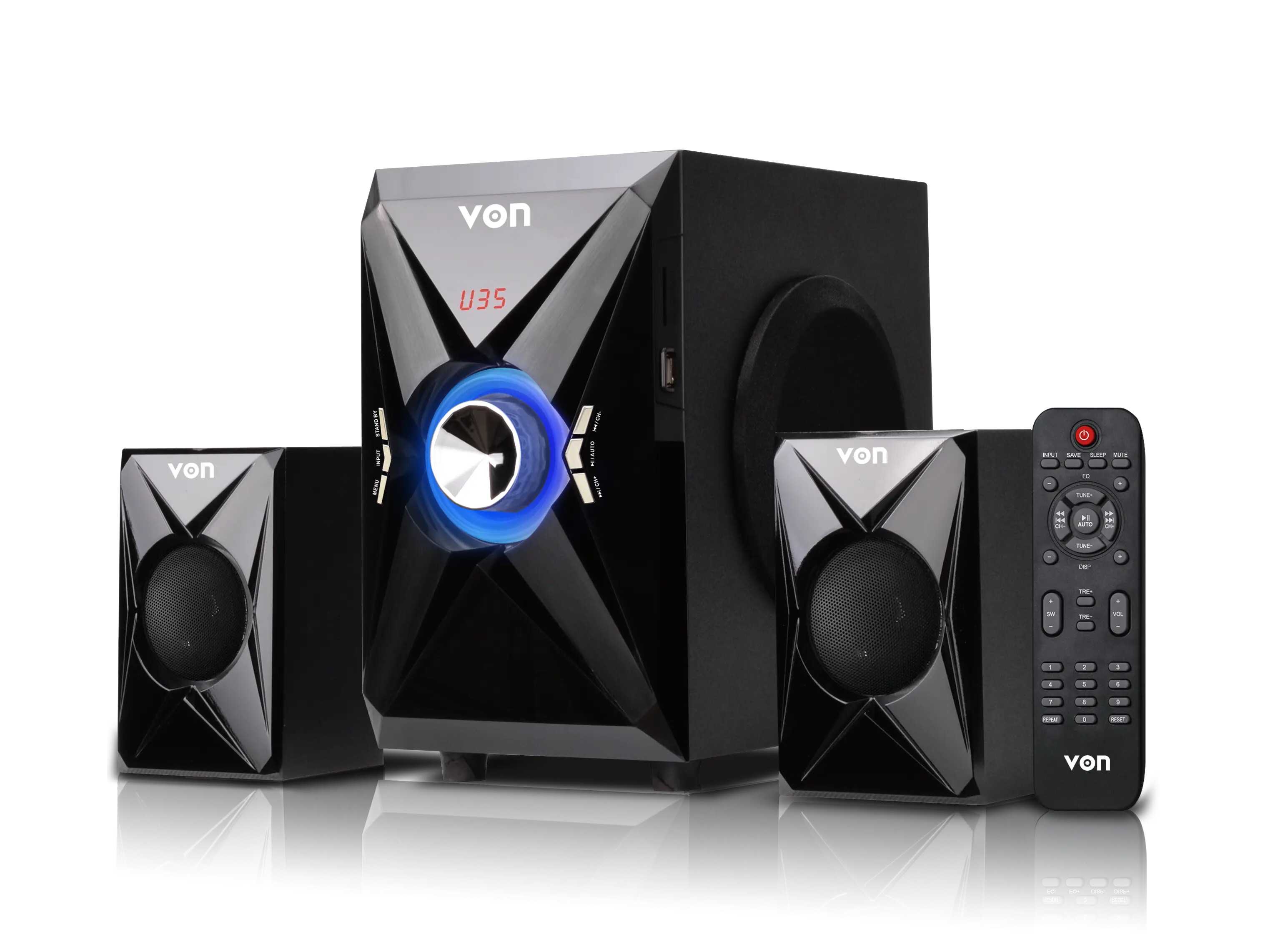 VON SUBWOOFER VSW0502BEK 50W RMS, 2.1CH, BT