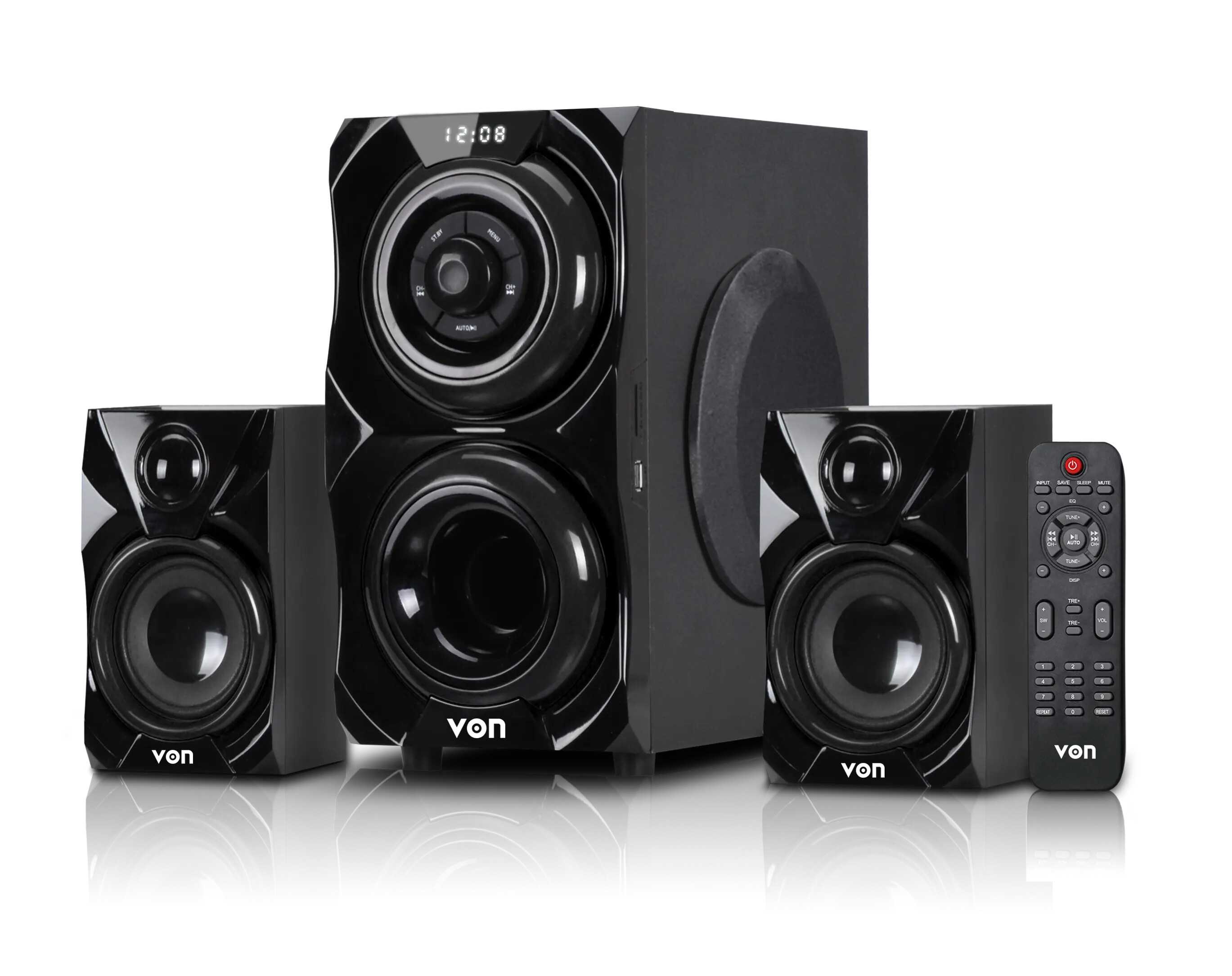 VON SUBWOOFER VSW0802BEK 80W RMS, 2.1CH, BT