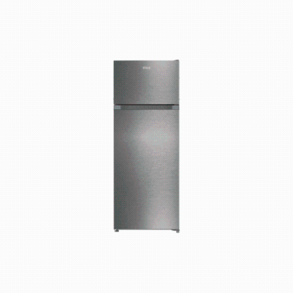 MIKA REFRIGERATOR, 211L, 2 Door Top Mount Freezer, Defrost (Direct Cool), Inox Line Brush MRDCD211XLB(MRDCD105XLB)