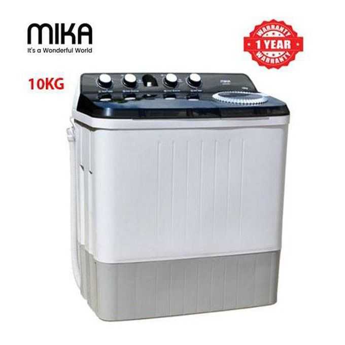 MIKA Washing Machine, 7kg, Semi Automatic, Twin Tub, White &Grey MWSTT2207