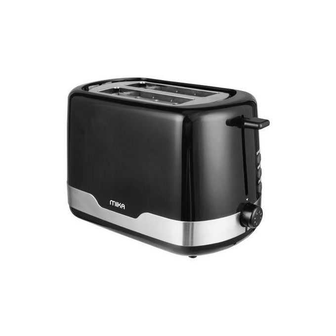 MIKA Toaster, 2 Slice, Black With Stainless Steel Trim MTS2204