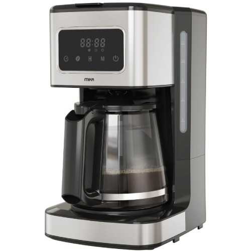 MIKA  Coffee Maker, Digital, 12 Cups, 1000W, Black & Stainless Steel  MCMD2002BS