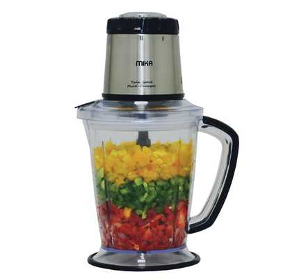 MIKA Multi Chopper 5 in 1, 400W, 2L Unbreakable Jar, 2 Speed, Grey & SS, MCH151GR