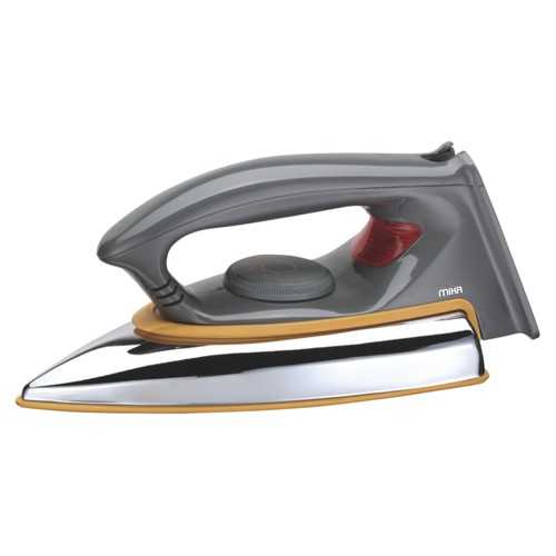 MIKA Dry Iron, Pro Glide Ceramic Soleplate, Grey & Yellow, MIDR1242D