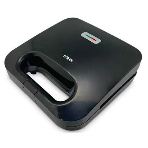 MIKA 3 in 1 Sandwich Maker, With Detachable Plates, 2 Slice, 750W, Black MSAN2301B