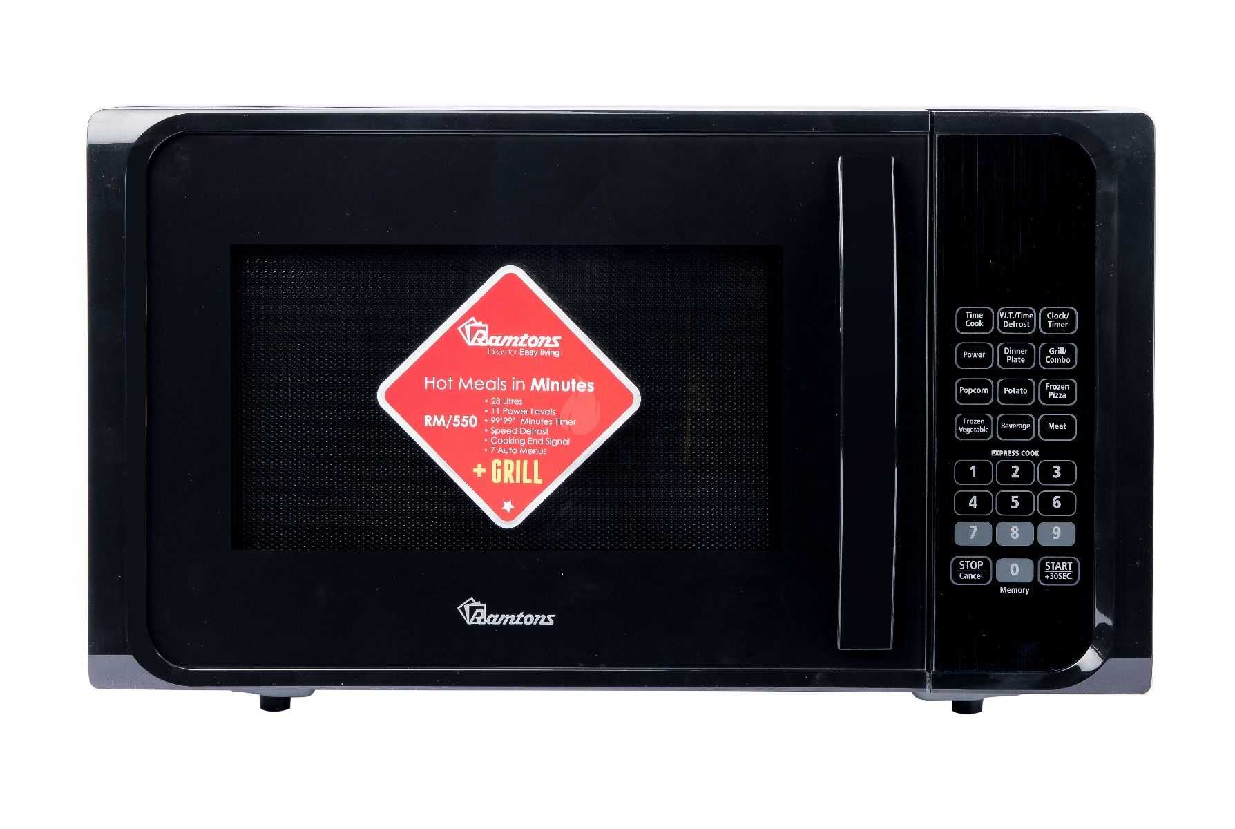 Ramtons 23Lts Microwave + Grill Black RM/550