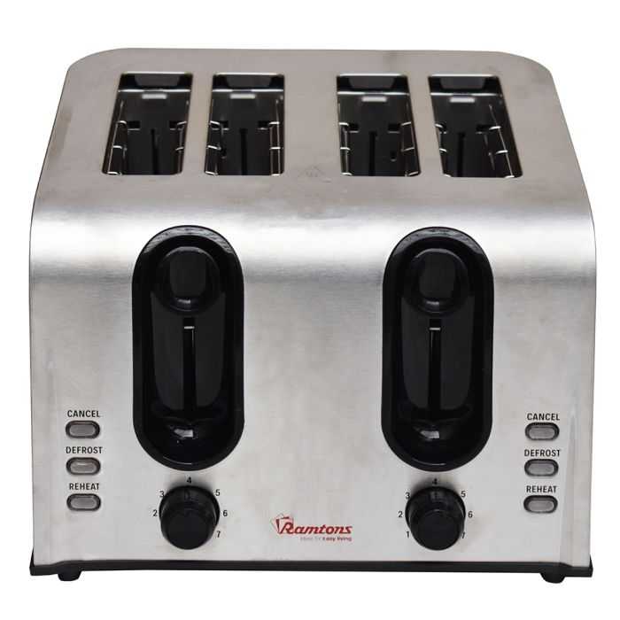 RAMTONS S/STEEL 4 SLICE TOASTER RM/678