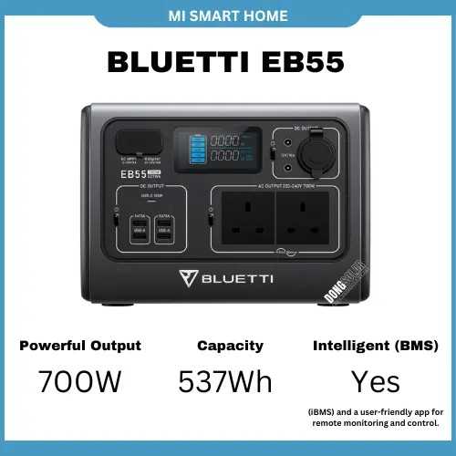 BLUETTI EB55 537WH/7.5KG,Out put 700w,input 200w