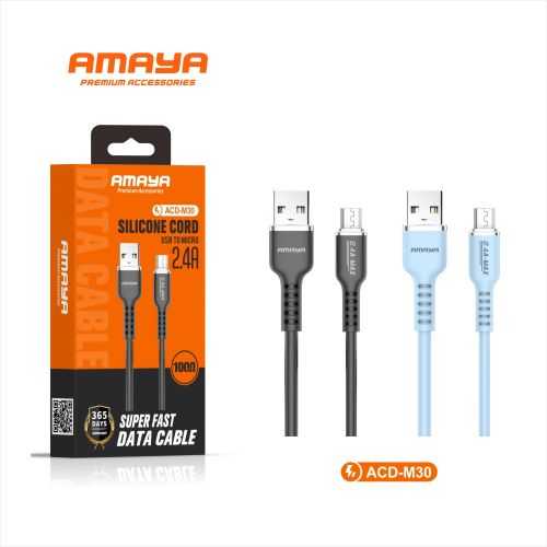 AMAYA ACD-M30-Black Cicada Silicone 1M Micro data cable Black