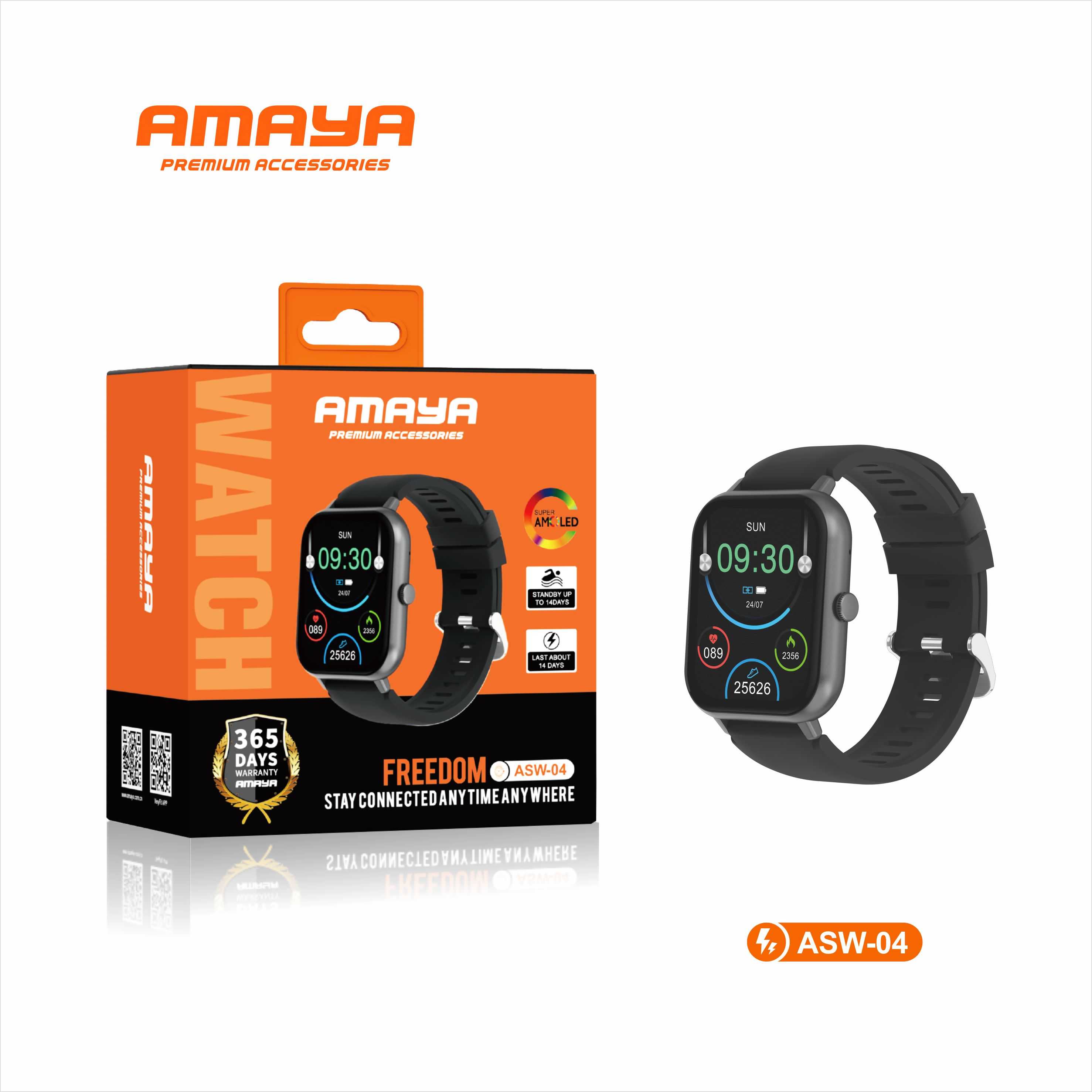 AMAYA ASW-04-Black Smart watch ASW-04-black
