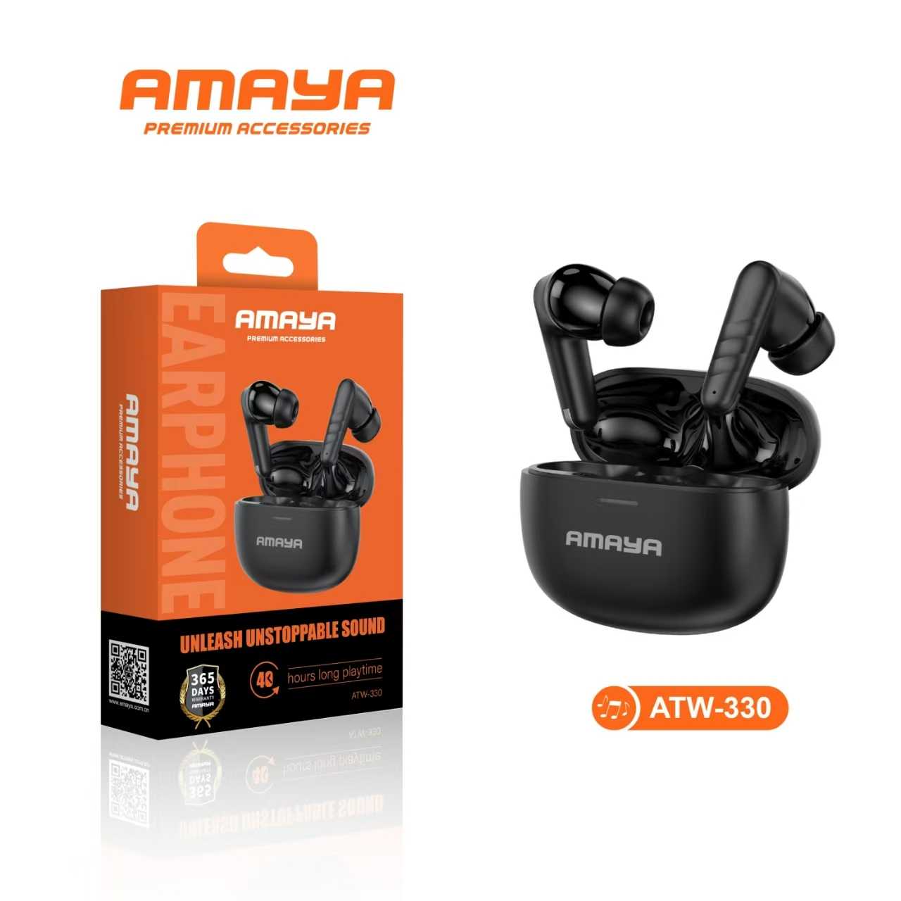 AMAYA ATW-330 black in-ear headphones
