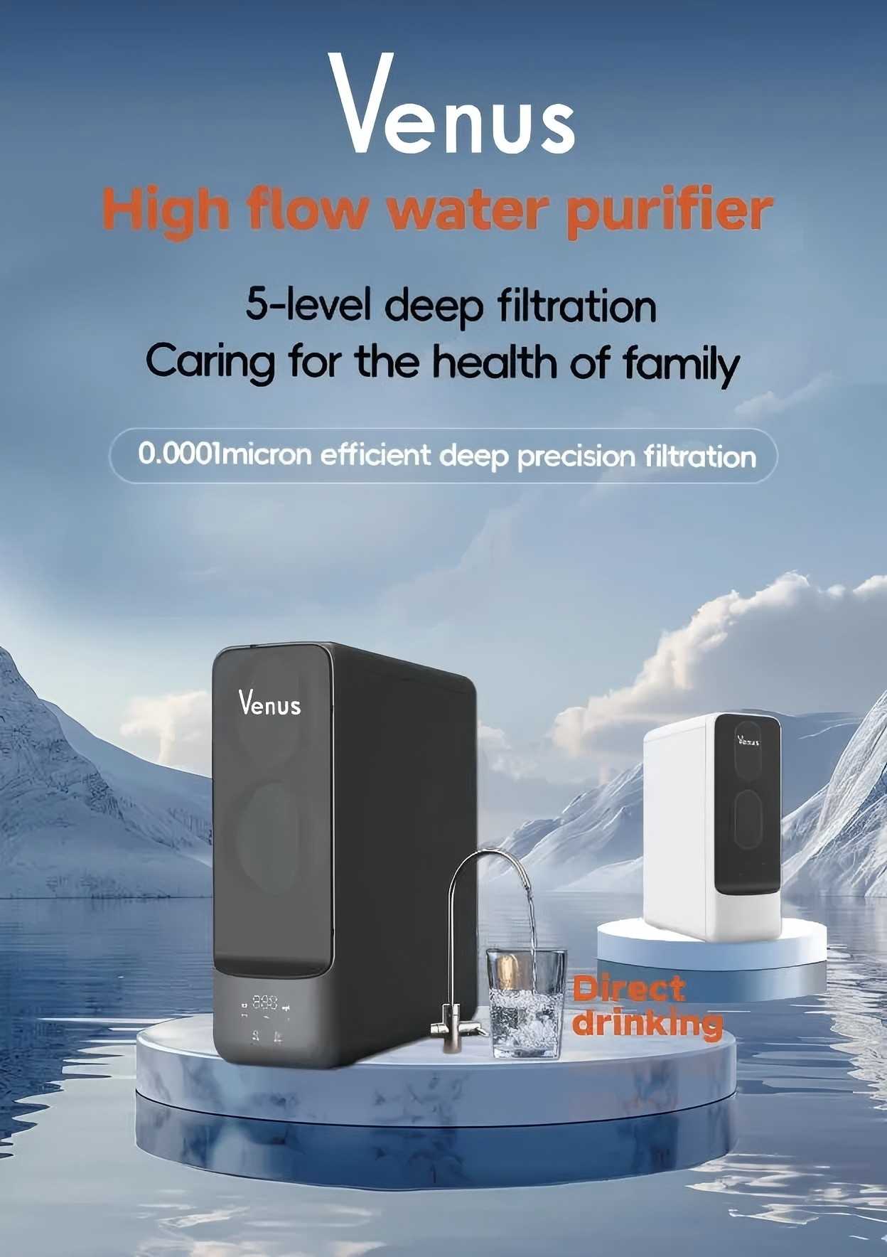 VENUS WATER PURIFER XF1901W  600 GALLON  WHITE