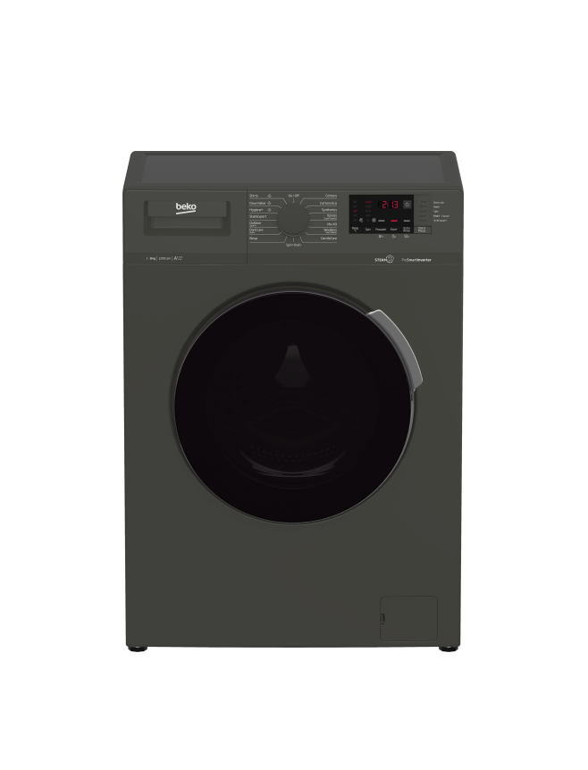 BEKO WASHING MACHINE FRONT LOADERS BAW386 UK 8 KG , 120RPM, Mgray, BekoPremium
