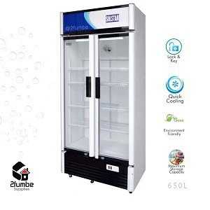 SOLSTAR VERTICAL COOLER 2 Door Showcase chiller 466L VC6500-WHB SS