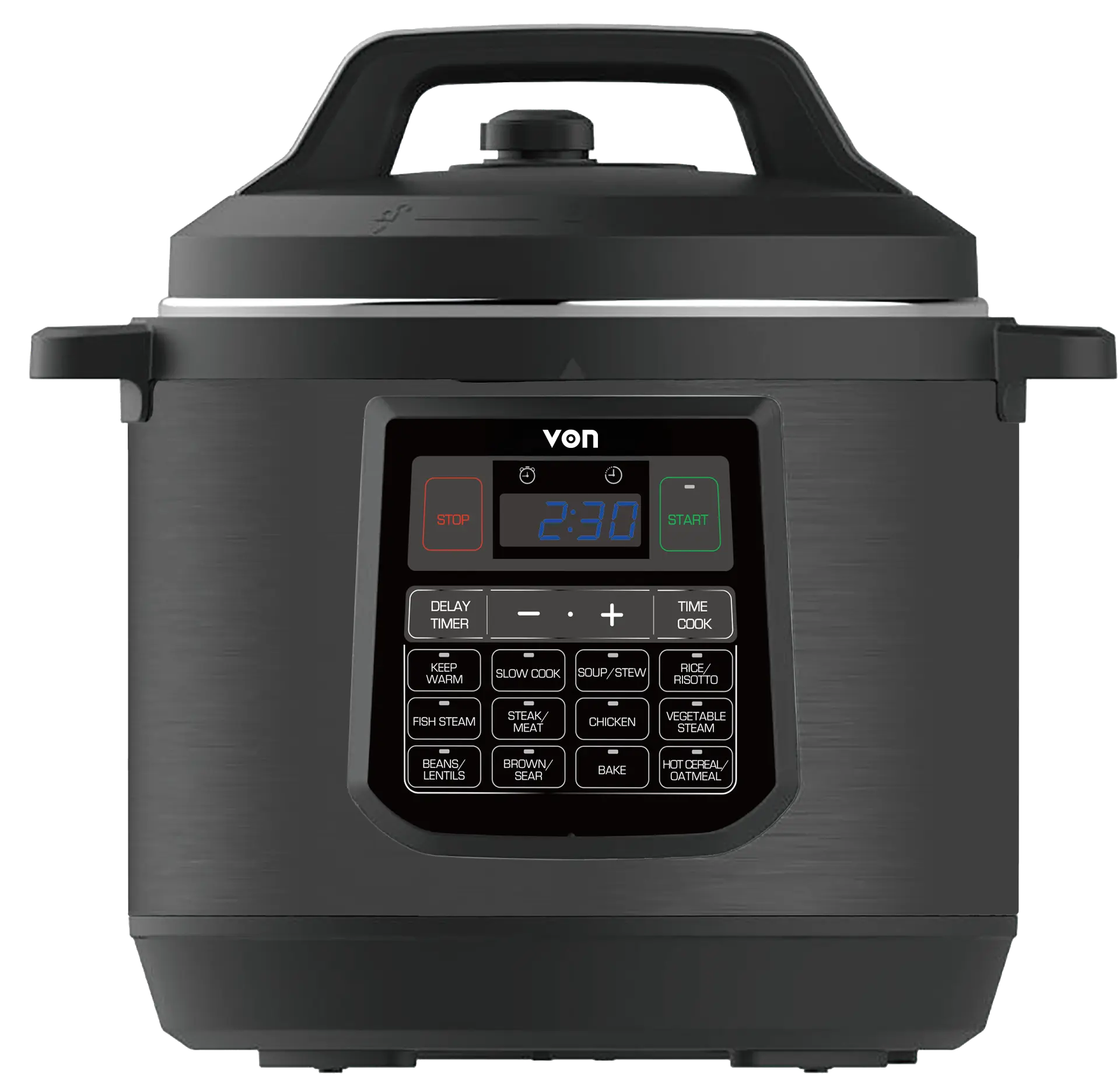 VON PRESSURE COOKER VPC813XMK 8L 1200W, SS POT BLACK INOX