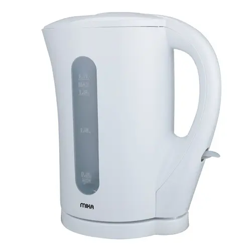 MIKA Kettle, 1.7L, Plastic, Cordless, Open Element, White & Grey MKT1103W(MKT1103)