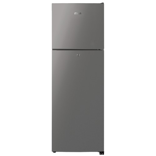 MIKA Fridge, 202L, 2 Door Top Mount Freezer, No Frost, Inox Line Brush, MRNF202XLB