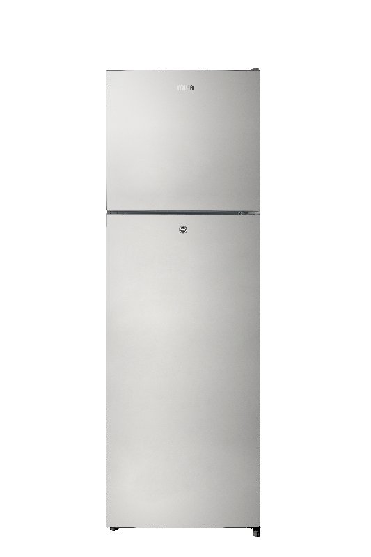 MIKA Fridge, 255L, 2 Door Top Mount Freezer, No Frost, Inox Line Brush, MRNF255XLB
