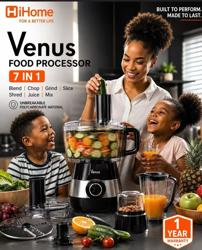 VENUS FOOD PROCESSOR FP-02 7 IN 1 Juicer, Blender, mincer, grinder-BLACK