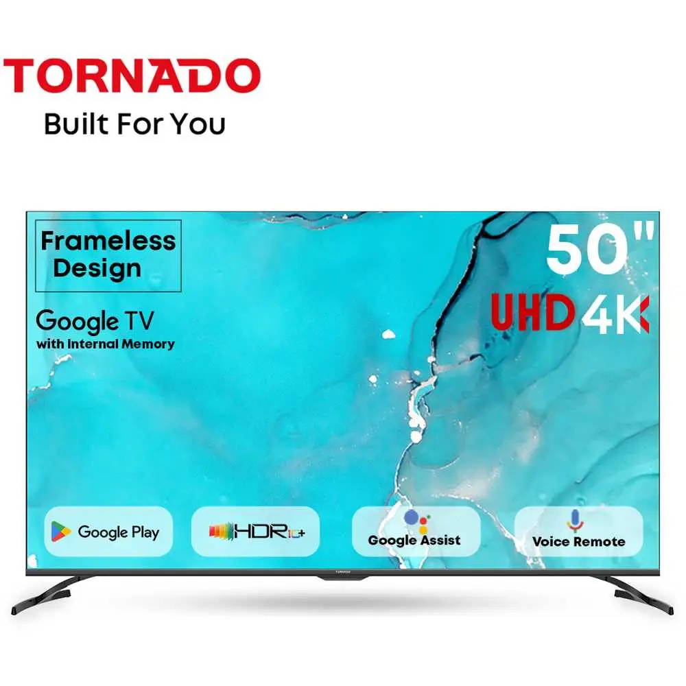 TORNADO 50" Smart Frameless 4K with Google 50UA3400G