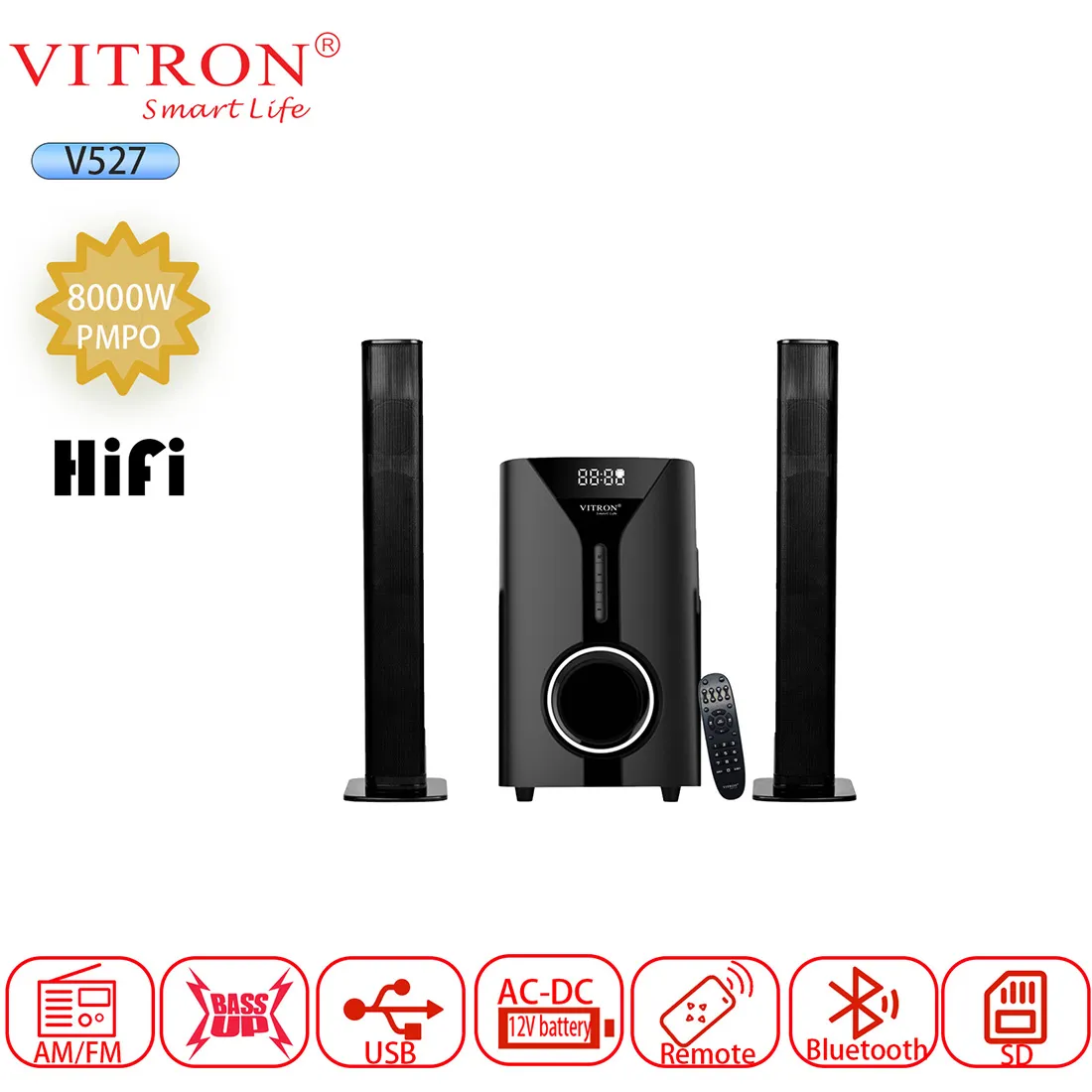 VITRON TABLE SPEAKER V527 AC/DC/BT 2.1