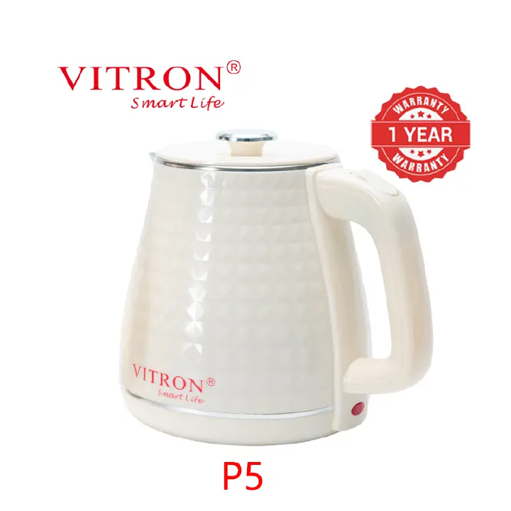 VITRON KETTLE P5 2Liters,1500W,stainless&plastic,white VITRON-P5