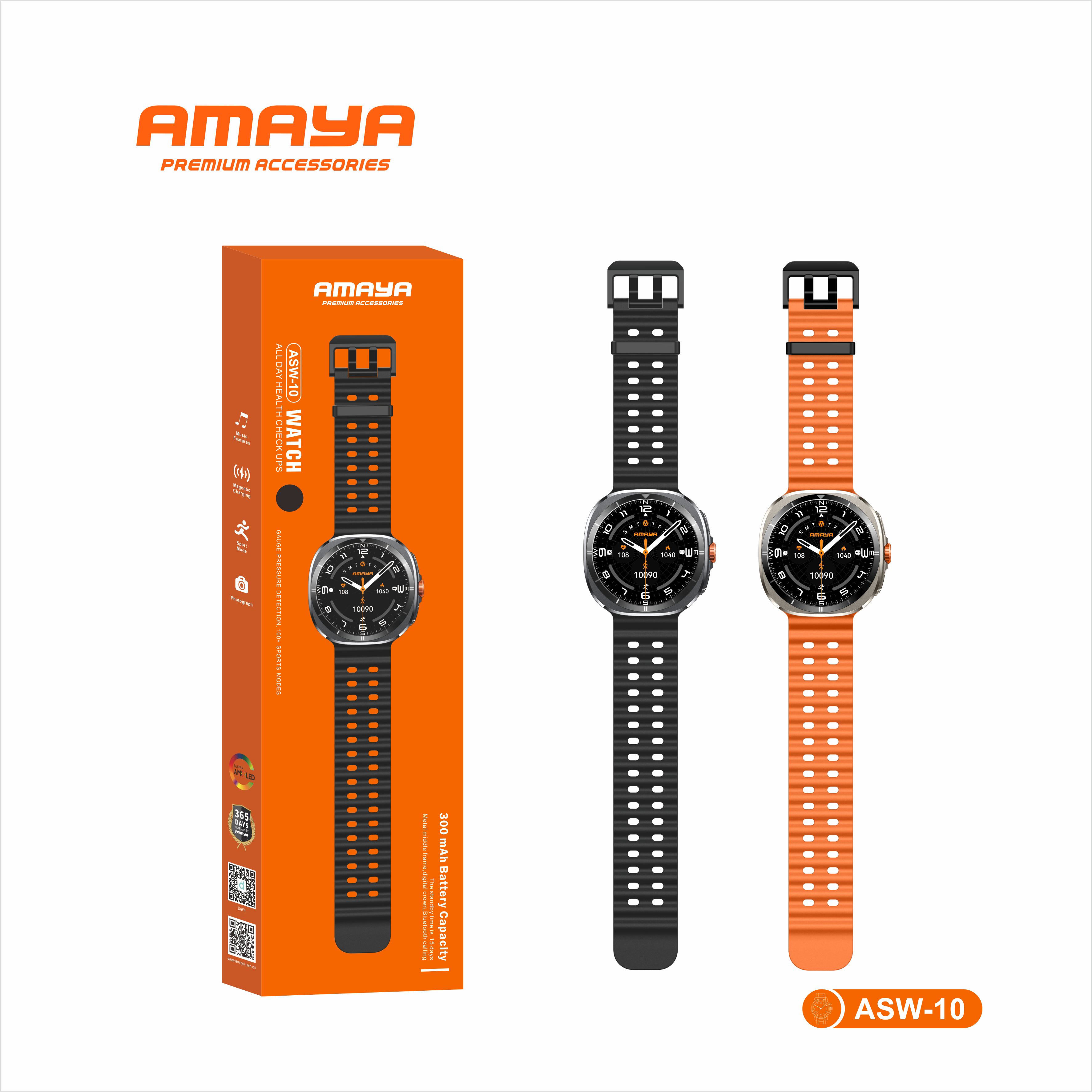 Amaya Black/Gold pole smartwatch ASW-10