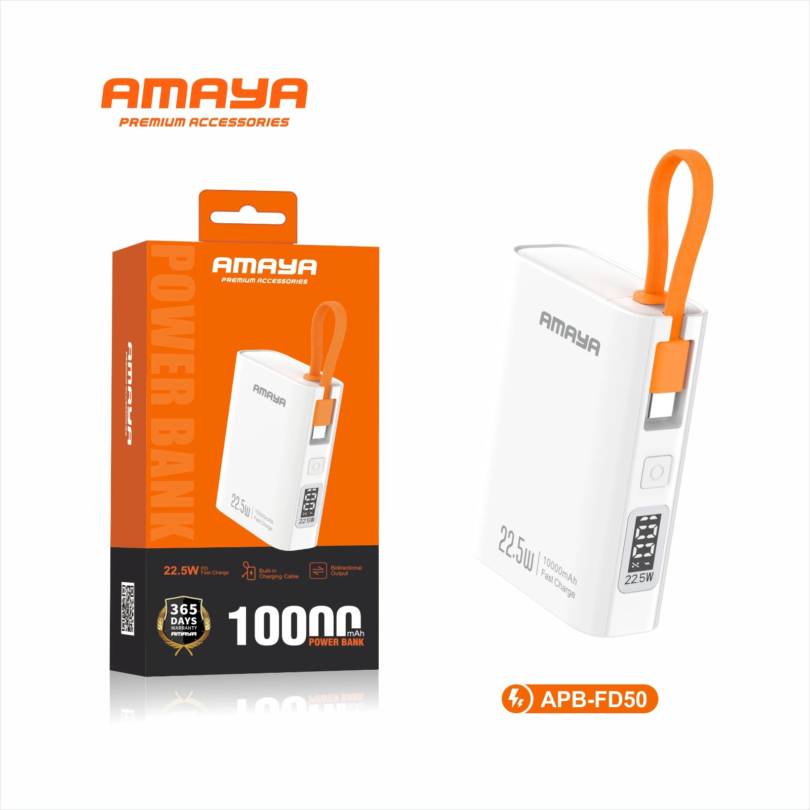 Amaya APB-FD50 22.5W10000 MA mobile power supply with cable